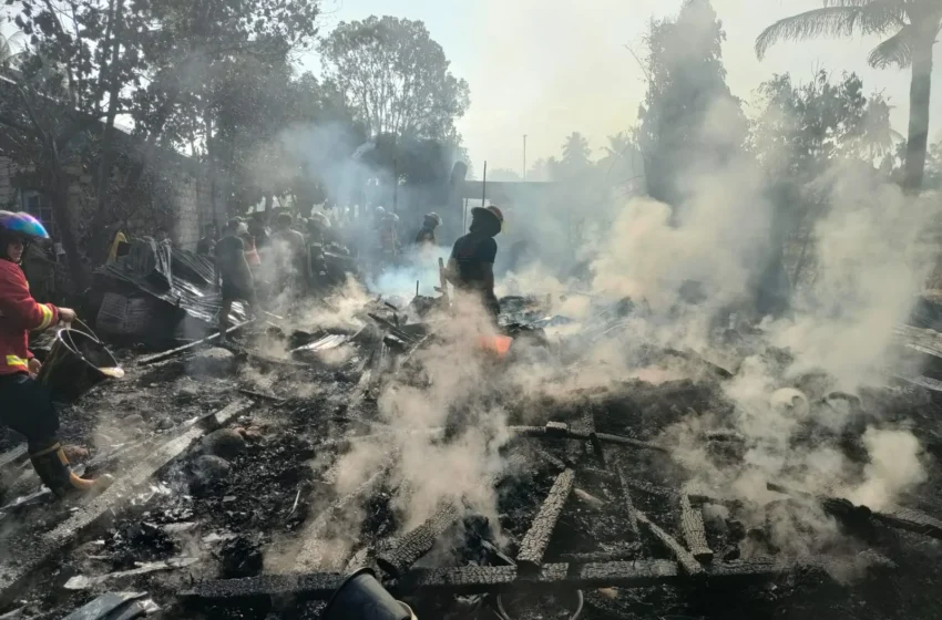  Rumah Ditinggal Melayat, Tiga Petak Bangunan di Binuang Kampung Dalam Hangus Terbakar